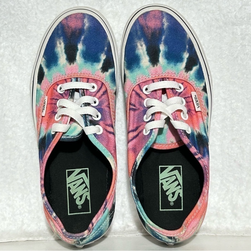 Vans Womens Authentic Tie Dye Blue/Pink OffTheWall Canvas Sneakers Shoes SZ US 7 - Picture 5 of 11